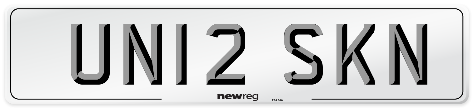 UN12 SKN Number Plate from New Reg
